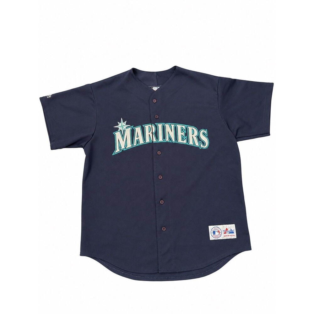 VTG Majestic 1990s Seattle Mariners Navy Baseball Jersey Joey Cora #28 Jersey XL